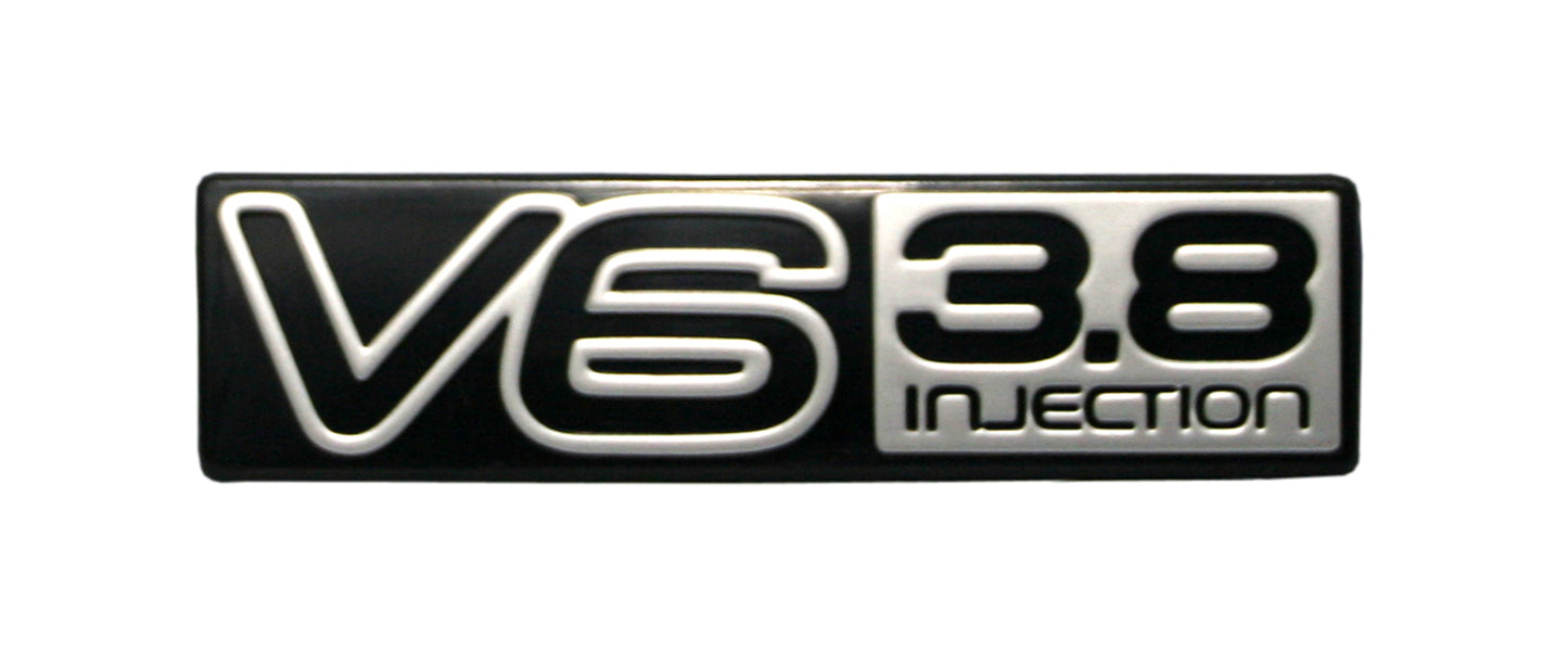 Badge "V6 3.8 Inj" Fender Boot Tailgate VP Commerdore - B1175