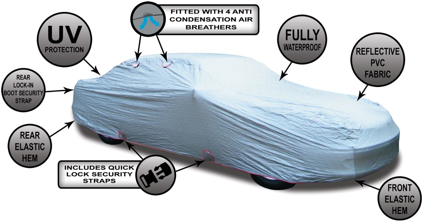 Autotecnica Car Cover Small To 3.8M Waterproof - 1-180