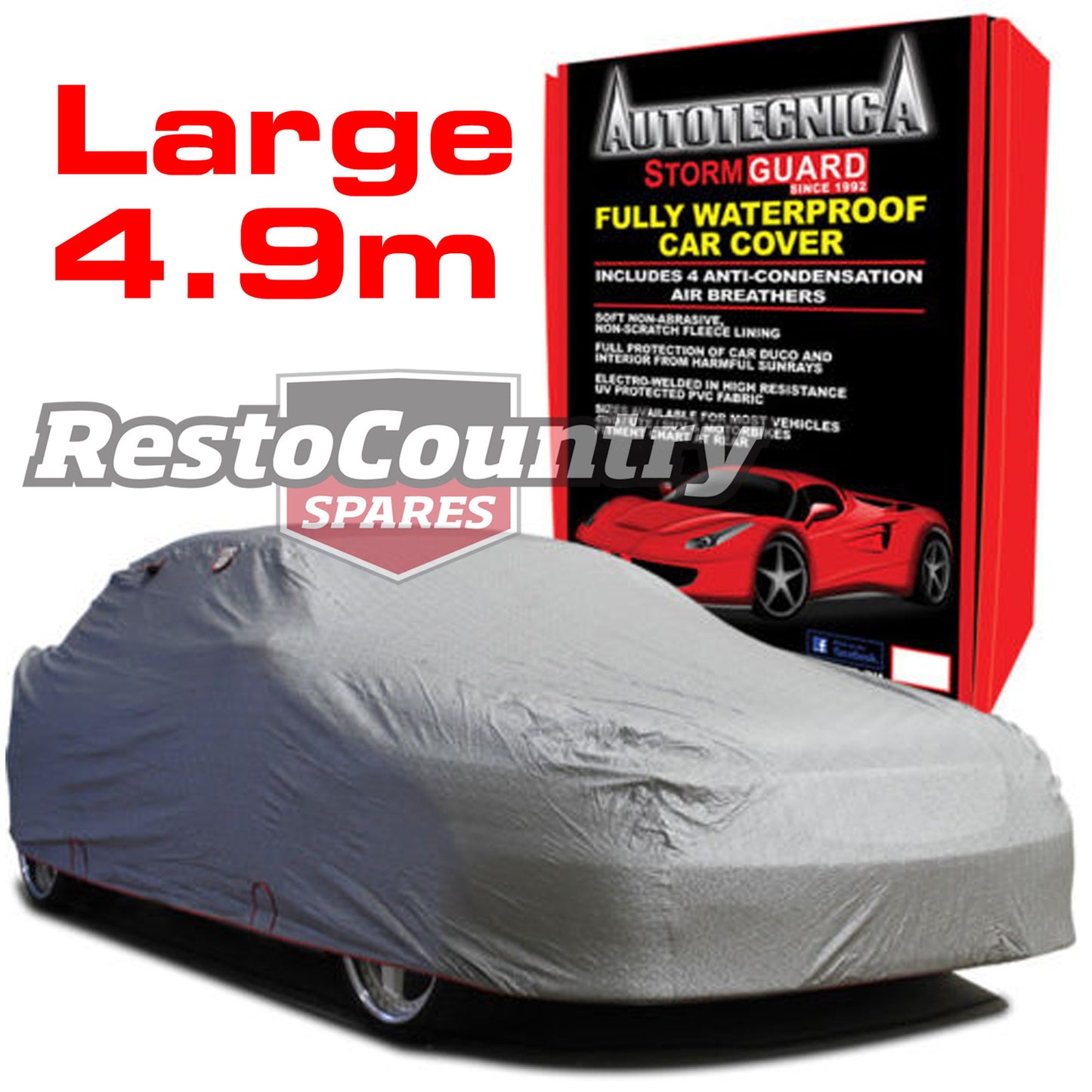 Autotecnica Car Cover Large11 To 4.9M Waterproof - 1-186