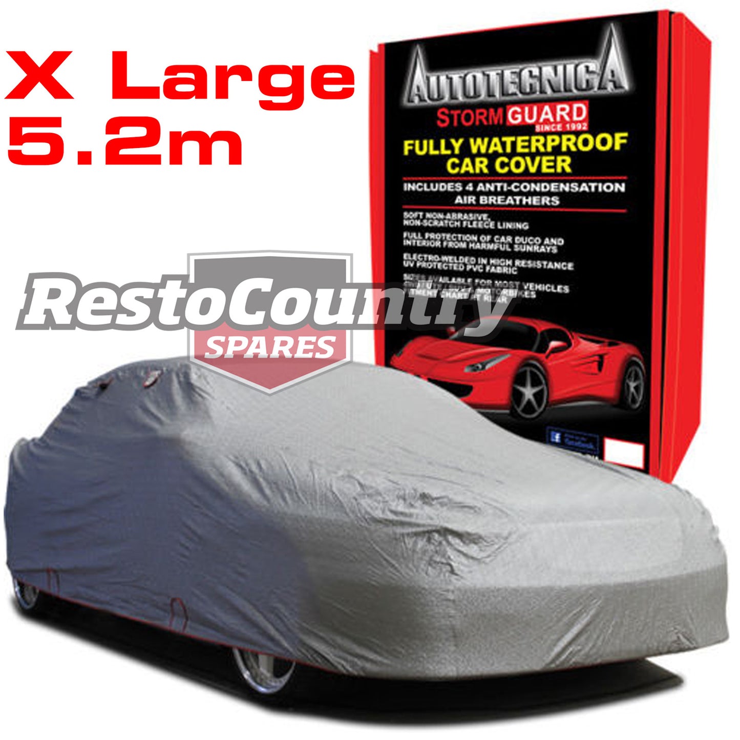 Autotecnica Car Cover X Large To 5.2M Waterproof - 1-188