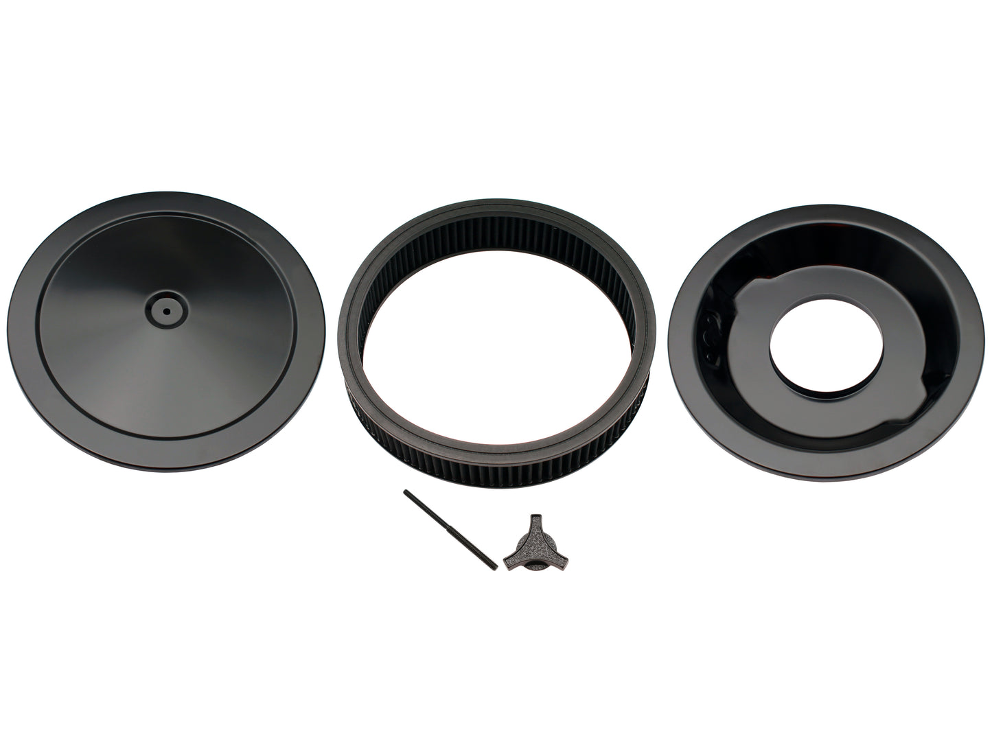 TFI Chrome Air Cleaner 14"X2 Holley Recessed Black - 476-941BK