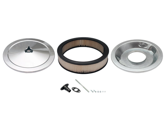 TFI Chrome Air Cleaner 14"X3" Holley Base Recessed - 477-941
