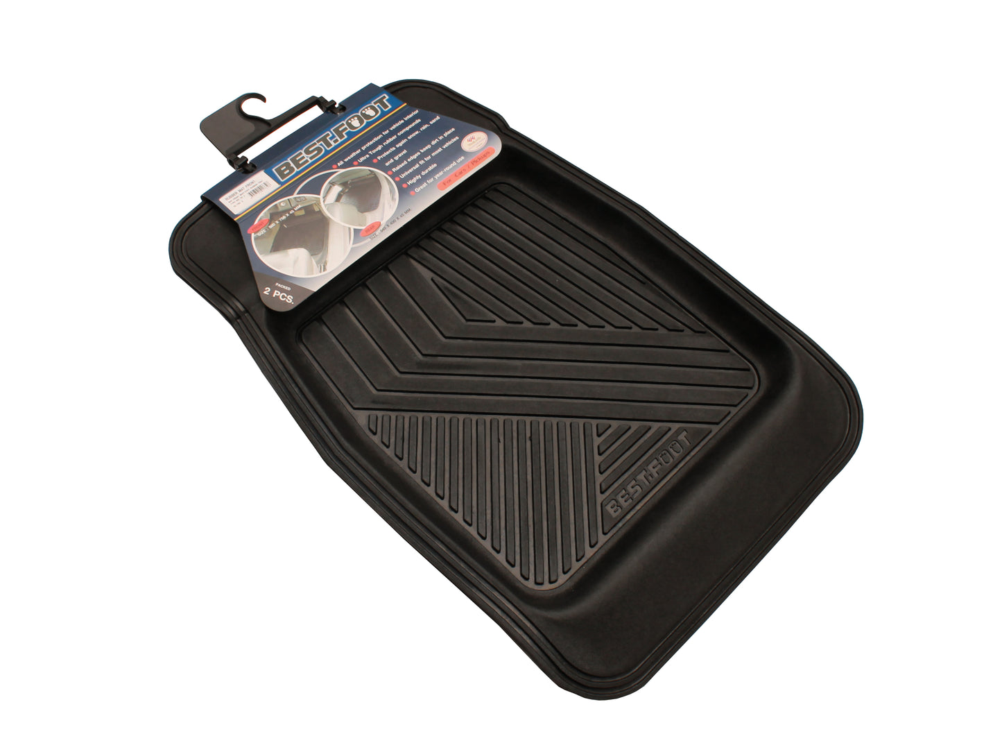 Proflex Mat Rubber Front Black Best Foot Set Of 2 - 52-700-2