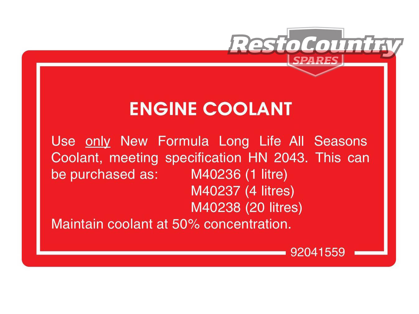 Decal Engine Coolant Info Radiator Overflow Bottle VN VG VQ VP VR VS All - 92041559