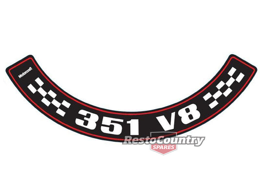 Decal Air Cleaner "351 V8" XA XB ZF-G Lrg Air Cleaner - ACD2020