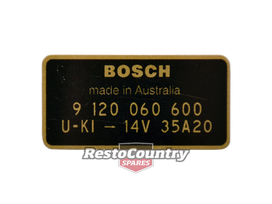 Decal Bosch Alternator HR HK HT HG 9 120 060 600 6 Cyl - AD1000