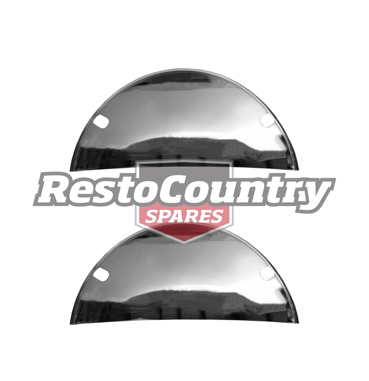 Headlight Covers Half Moon 7 1/2" Chrome Pair - ANT10476