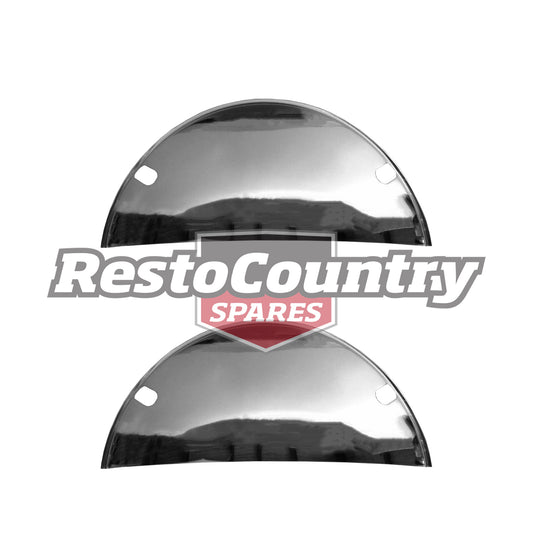 Headlight Covers Half Moon 7 1/2" Chrome Pair - ANT10476