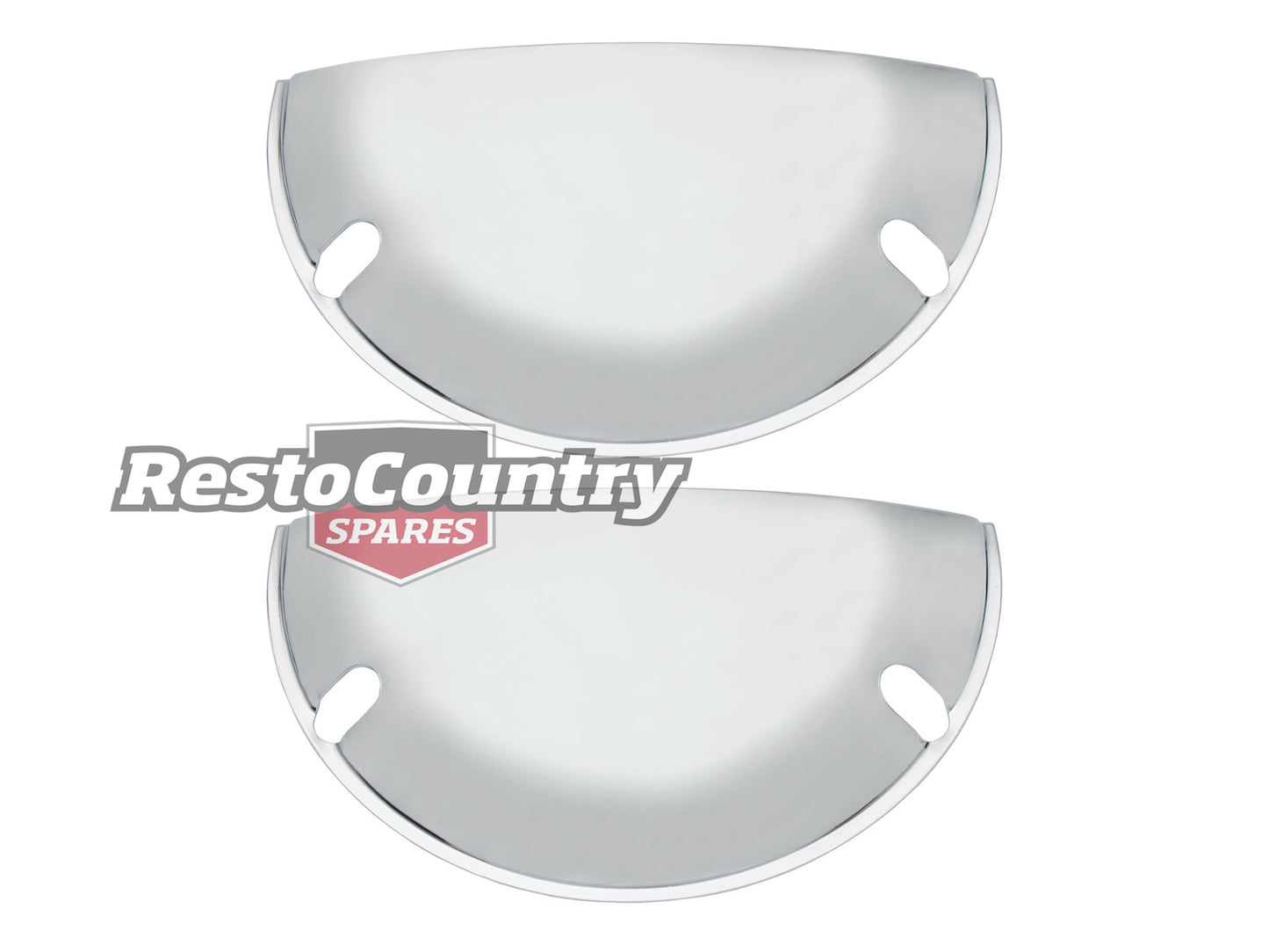 Headlight Covers Half Moon 5 3/4" Chrome Pair - ANT10477