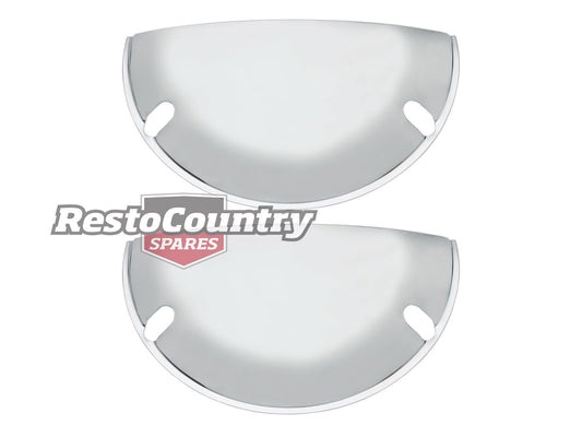 Headlight Covers Half Moon 5 3/4" Chrome Pair - ANT10477
