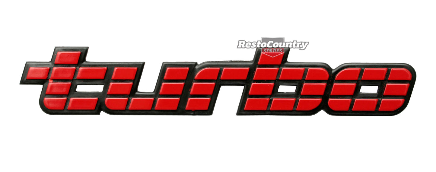 Badge "Turbo" Red Boot & Tailgate VL Commodore Exc Calais - B1086