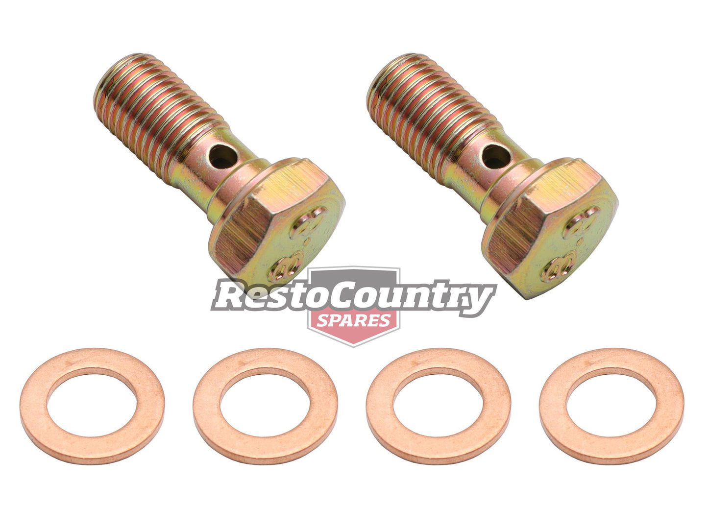 Brake Banjo Bolt Kit 3/8" x 24 (Gold) With Washers XW XY XA XB XC XD XE ZC-ZK - BB11001