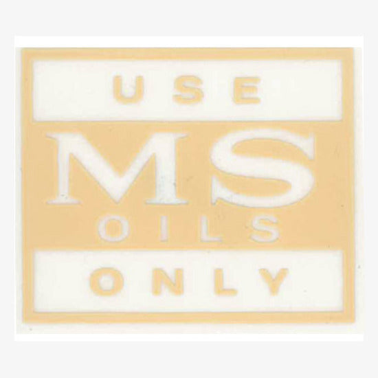 Decal EH HD HR HK HT HG Rocker Cover Yellow "Use Ms Oil" - BD1043