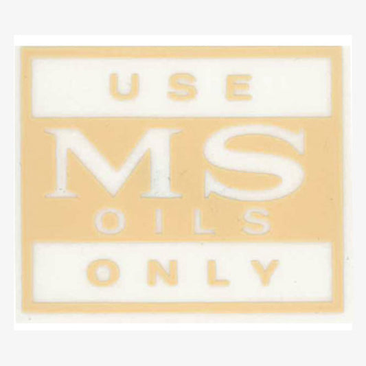 Decal EH HD HR HK HT HG Rocker Cover Yellow "Use Ms Oil" - BD1043