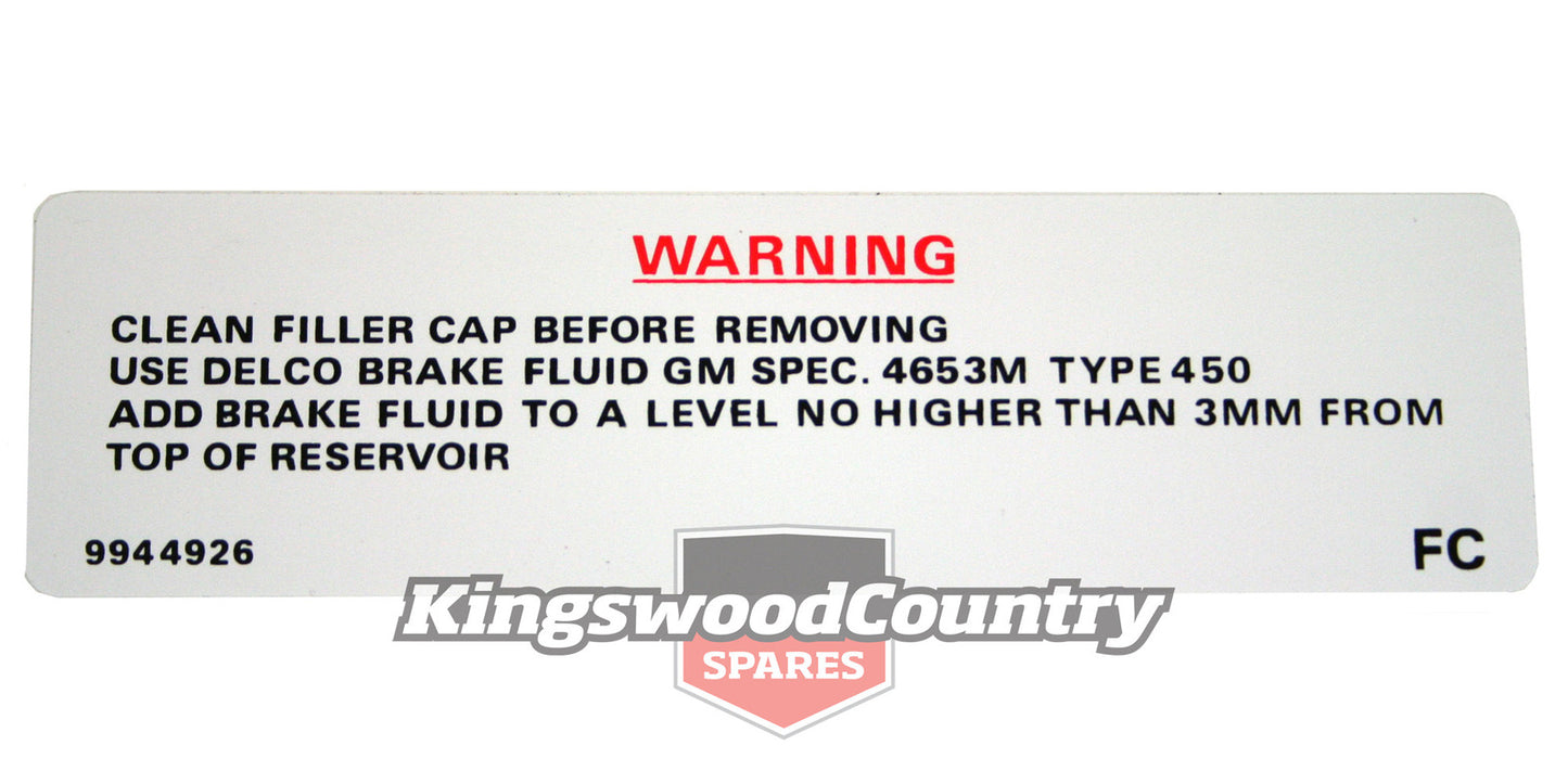 Decal Clean Filler Cap Brake Fluid LX - BD1056