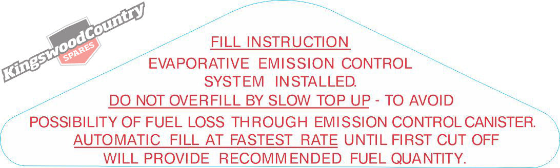 Decal Fuel Filler Door Filling Inst HQ HJ HX HZ LH LX UC - BD1121