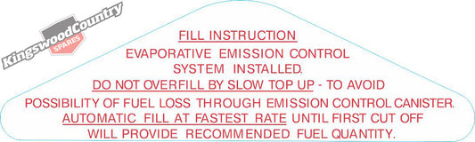 Decal Fuel Filler Door Filling Inst HQ HJ HX HZ LH LX UC - BD1121