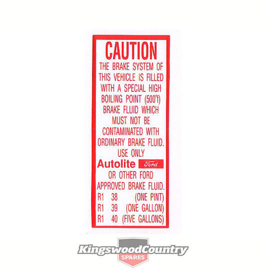Decal XW XY ZC ZD Brake Fluid Autolite - BD4226