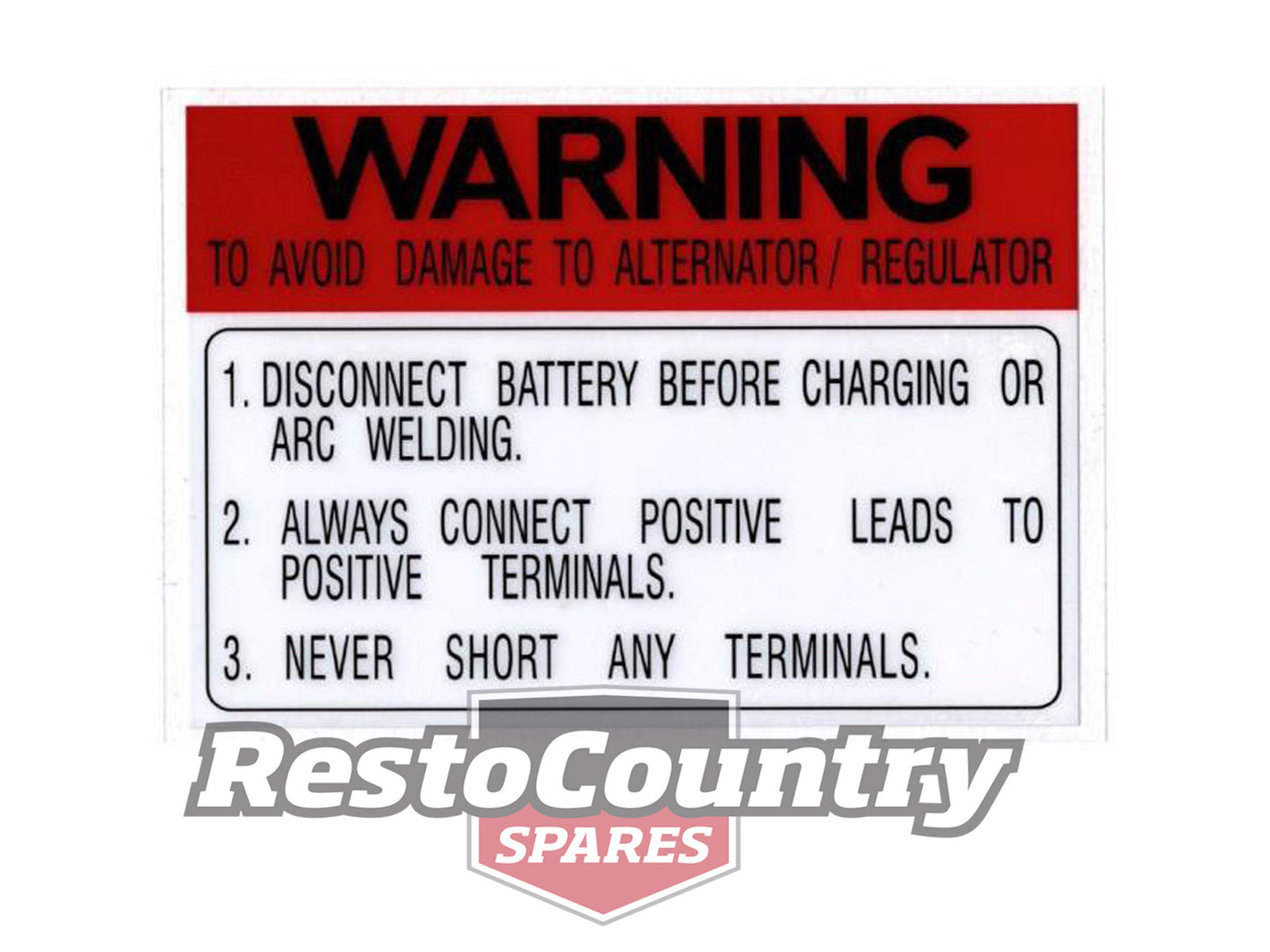 Decal Battery Warning Shocker Tower XR XT XW XY ZA ZB ZC ZD - BD4382