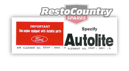 Decal XY GT Air Cleaner Shaker "Autolite" - BD4383