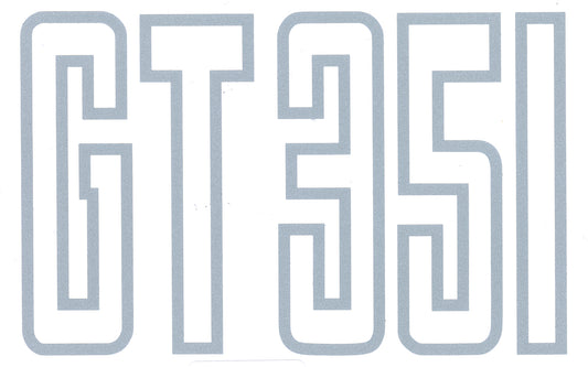 Decal XB GT Fender Large Silver "GT 351" - BD4386