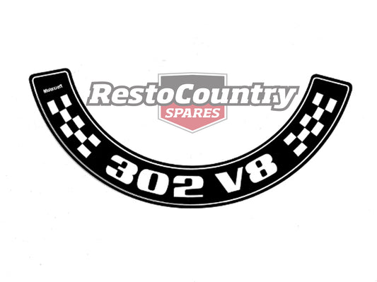 Decal "302 V8" Small Air Cleaner XA XB ZF ZG - BD4398