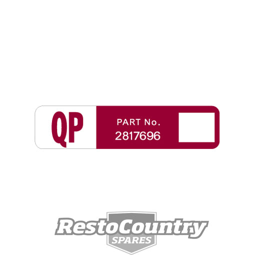 Decal Wiper Motor 2817696 " Qp " HQ HJ HX Preslite - D1004