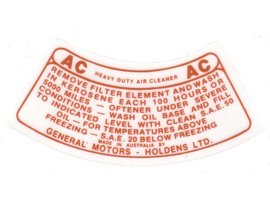 Decal (Brown) FE Early FC Air Cleaner "Ac" - DAC3
