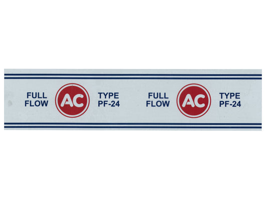Decal Oil Filter Pf24 Ac (White) - DOF002