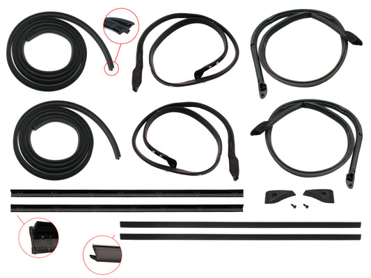 Door Rubber Kit XC ZH Front Sedan Wagon No Pinchweld - DRKXC1