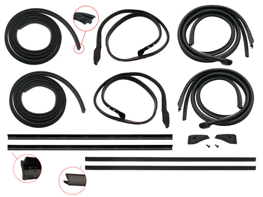 Door Rubber Kit XC ZH Front Sedan Wagon With Pinchweld - DRKXC3