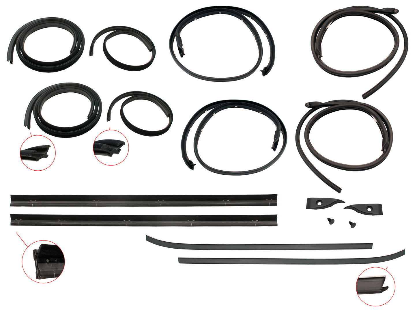Door Rubber Kit XC ZH Rear Sedan Wagon With Pinchweld - DRKXC4