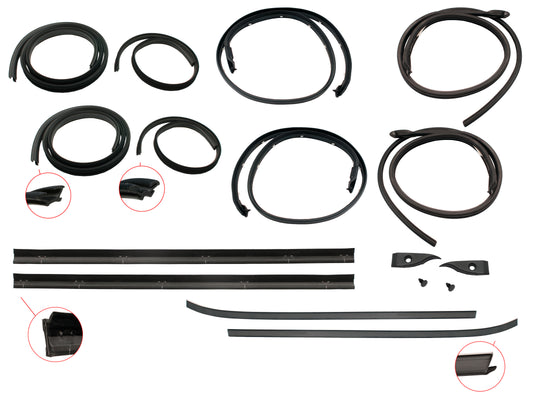 Door Rubber Kit XC ZH Rear Sedan Wagon With Pinchweld - DRKXC4