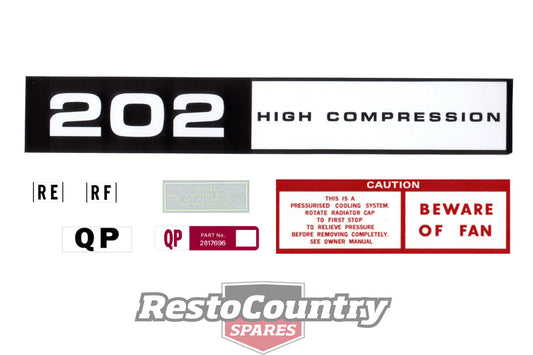 Decal Kit Engine Bay HQ "202 High Compression" - ED1007A