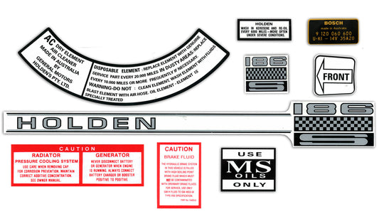 Decal Kit Engine Bay HR HK HT HG "186s" - ED1010