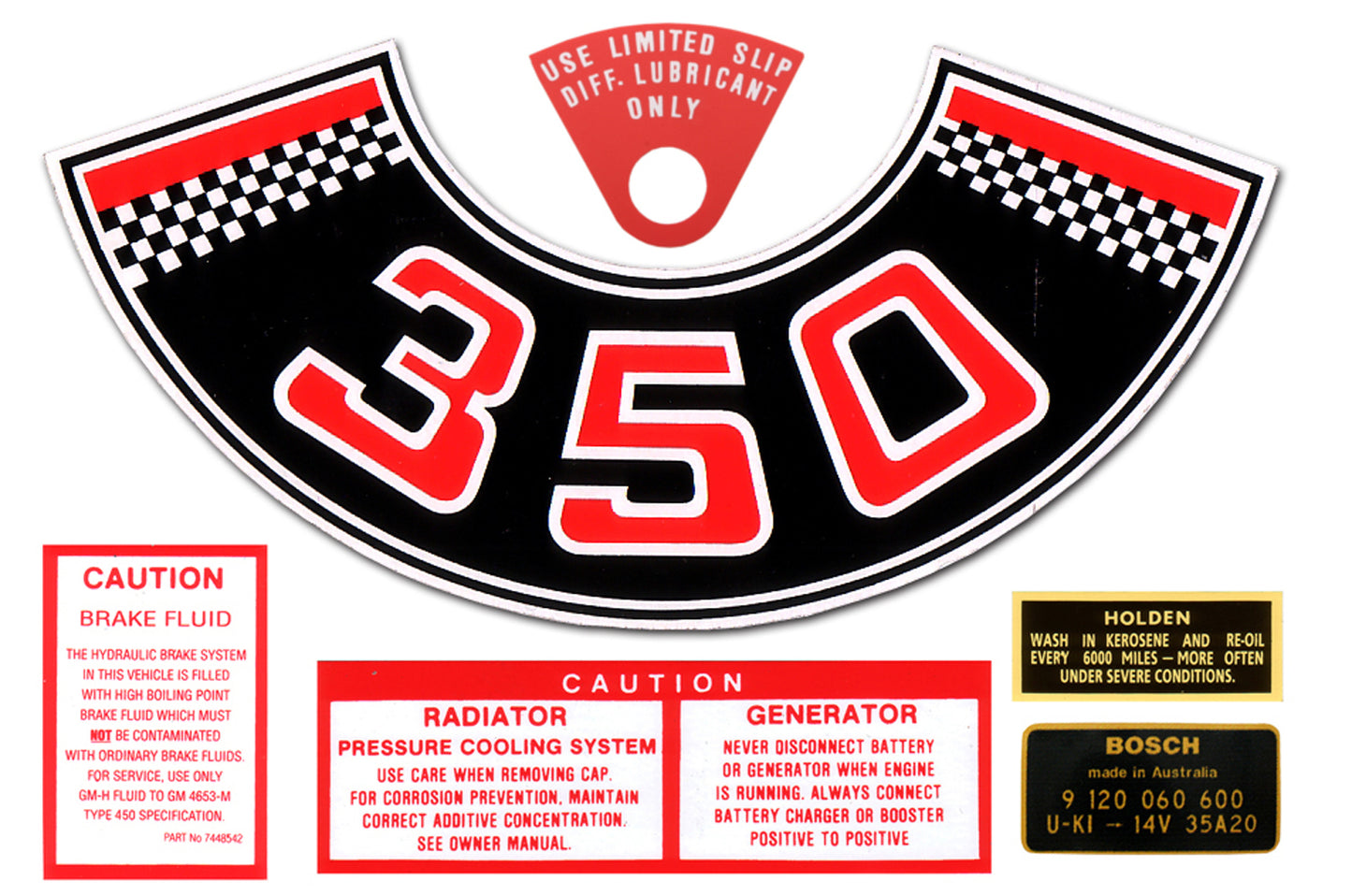 Decal Kit Engine Bay + Diff Tab HT HG "350" - ED1013