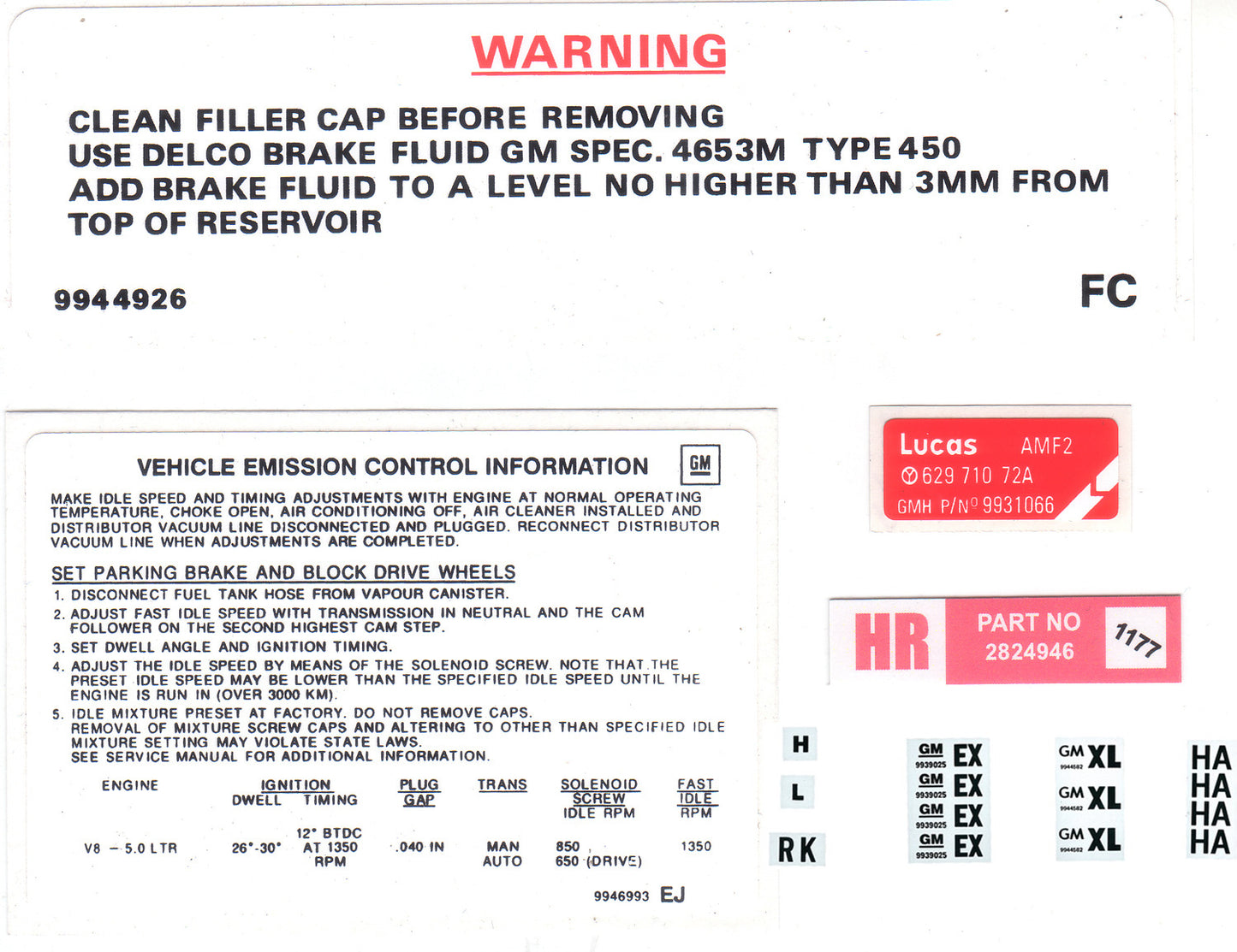 Engine Decal Kit LX 5 Litre - ED1014