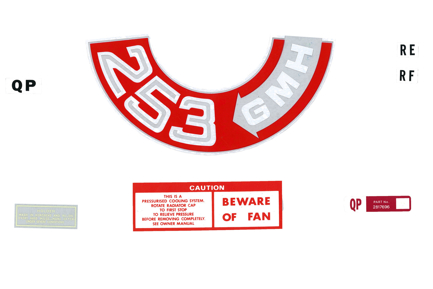 Engine Decal Kit Holden HQ "253 GMH" - ED1018