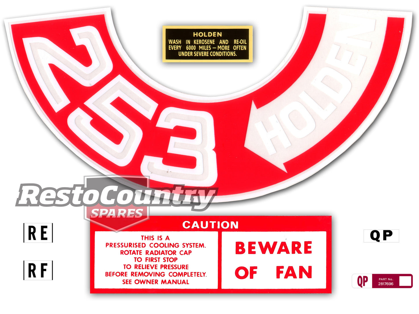 Engine Decal Kit Holden HQ "253 Holden" - ED1020