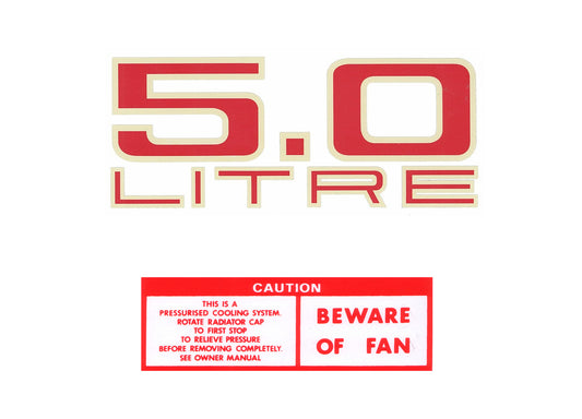 Engine Decal Kit HJ LH "5.0 Litre" - ED1022