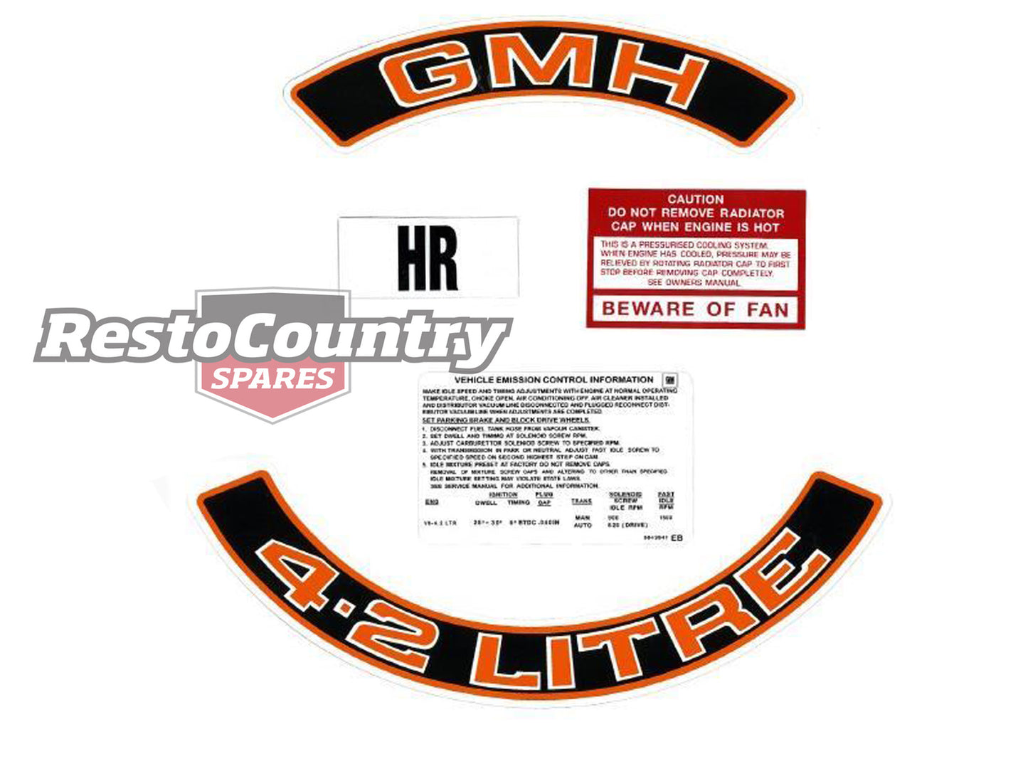 Engine Decal Kit (Red) VC VH "4.2 Litre" - ED1023B