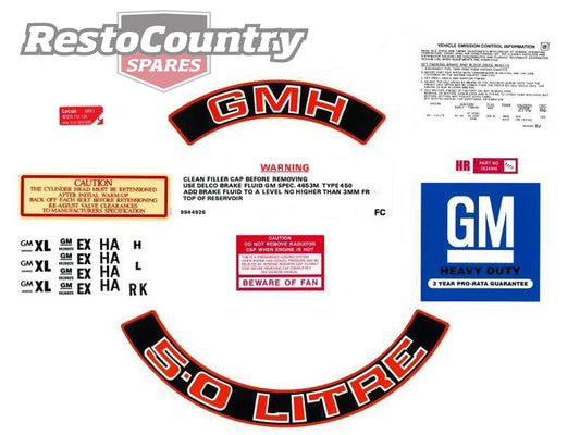 Engine Decal Kit LX (Red) "5.0 Litre" - ED1024A
