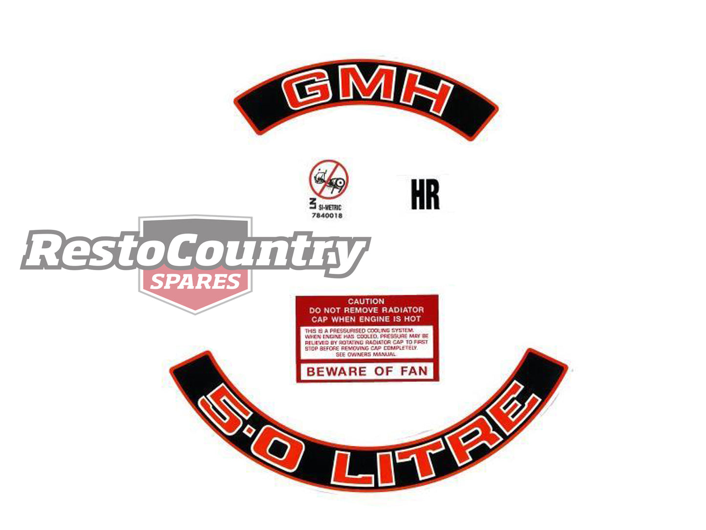 Engine Decal Kit VK (Red) "5.0 Litre" - ED1024C
