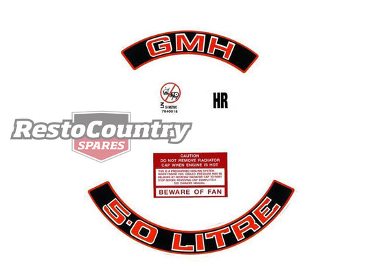 Engine Decal Kit VK (Red) "5.0 Litre" - ED1024C