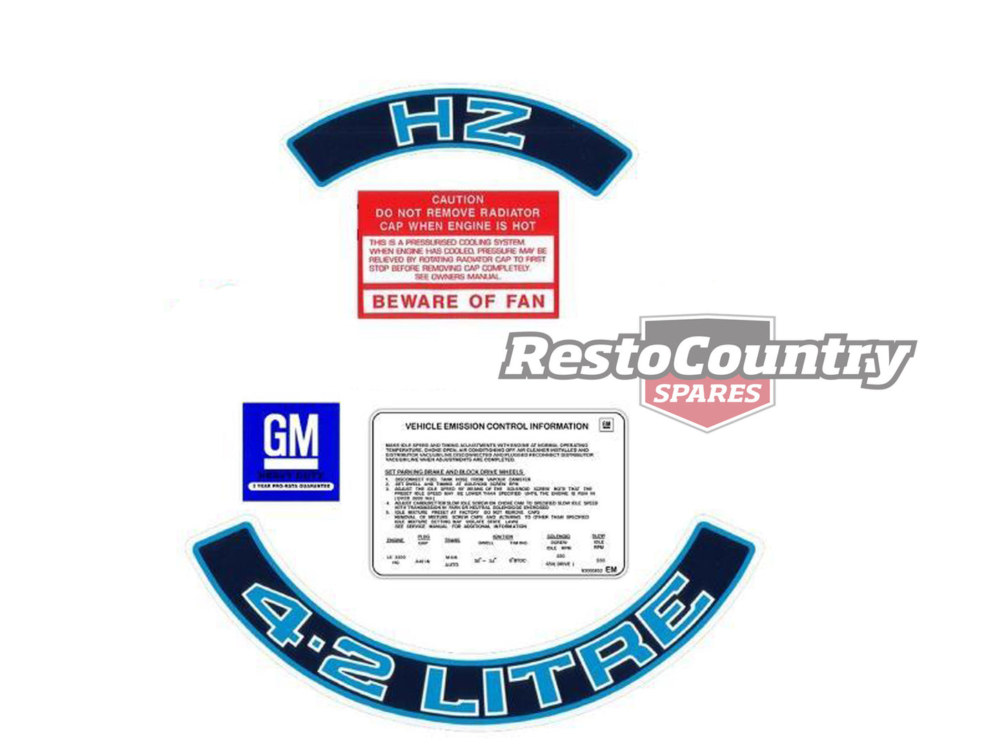 Engine Decal Kit (Blue) HZ "4.2 Litre" - ED1033