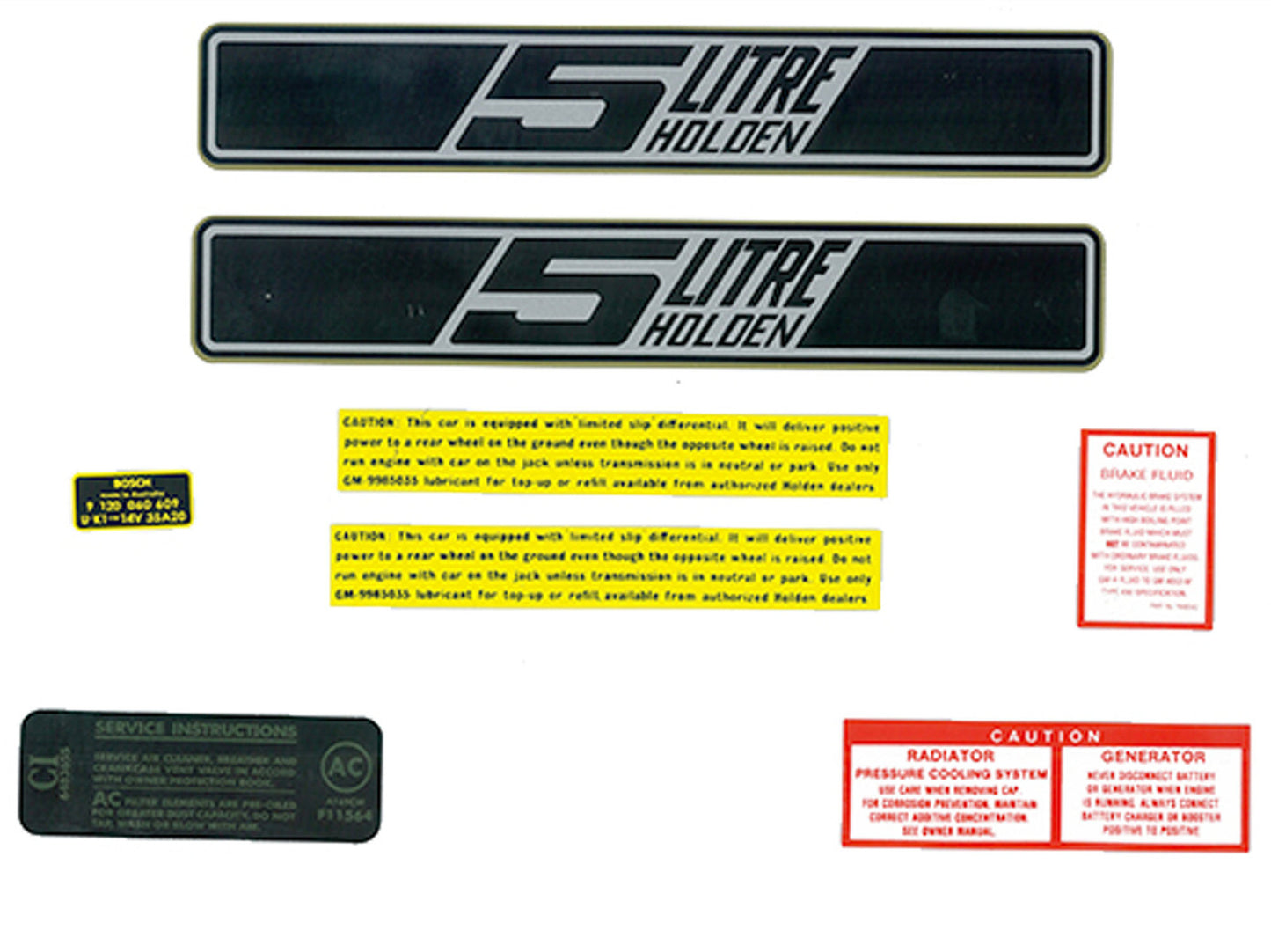Engine Decal Kit "5 Litre" HK - ED1046