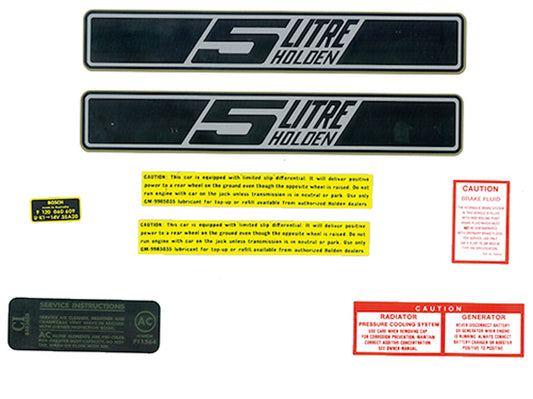 Engine Decal Kit "5 Litre" HK - ED1046
