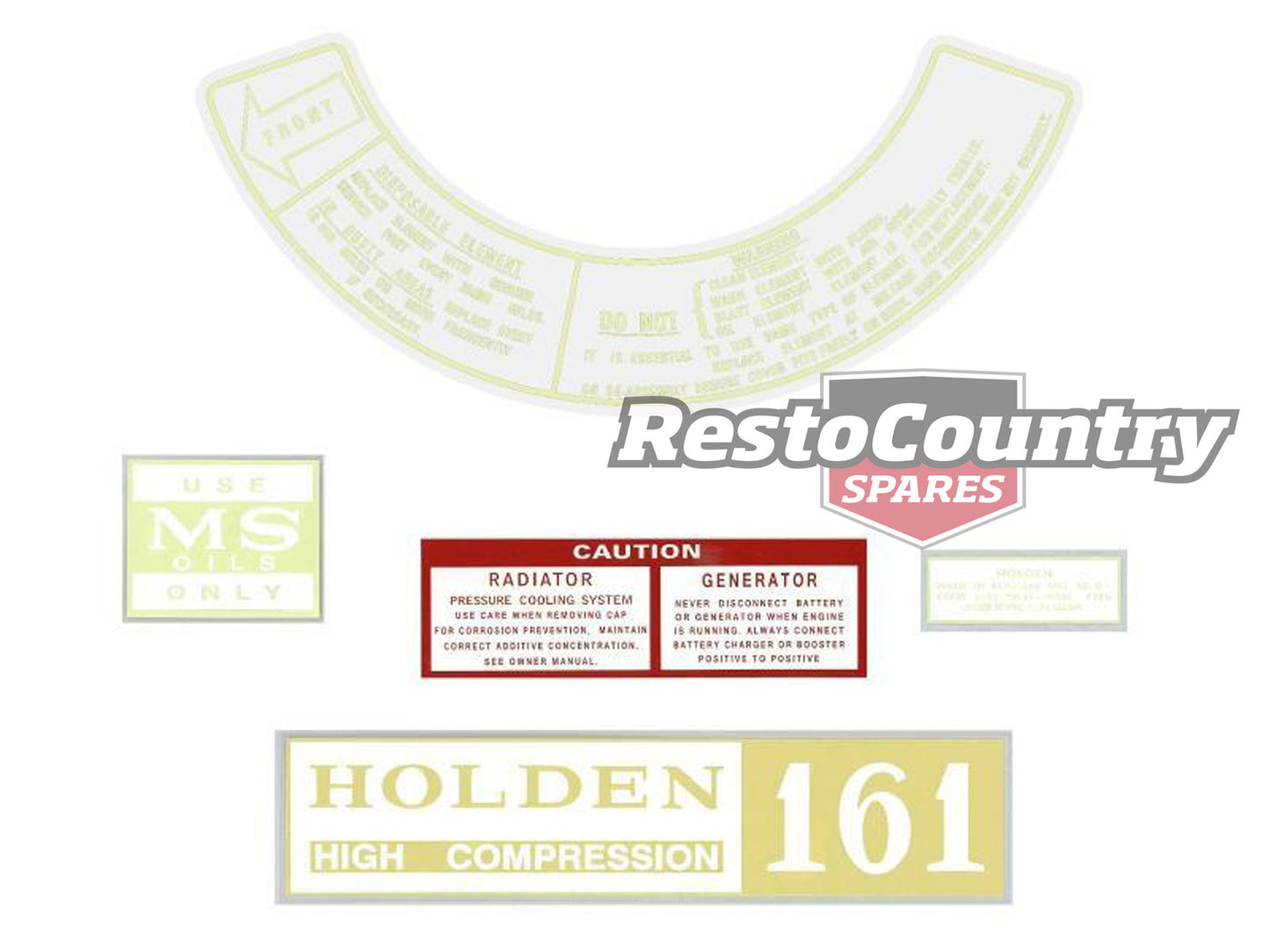 Engine Decal Kit Holden HR HK HT HG 161 - ED1049