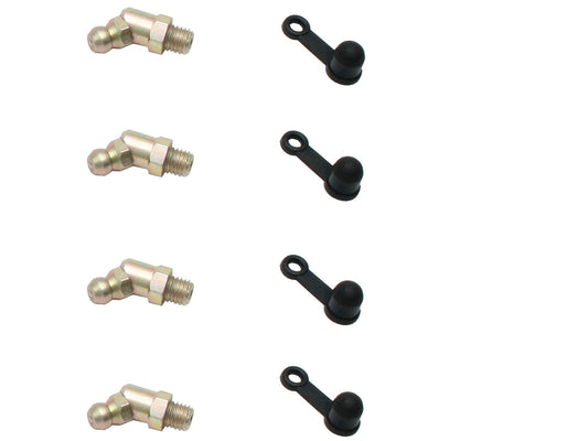 Grease Nipple Kit Inc Quarter" UNF 45deg Nipple & Boot - GNK3