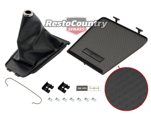 Gear Shift Console Lid Surround & Boot Early HQ 4 Speed (Black) - GSB1006AB